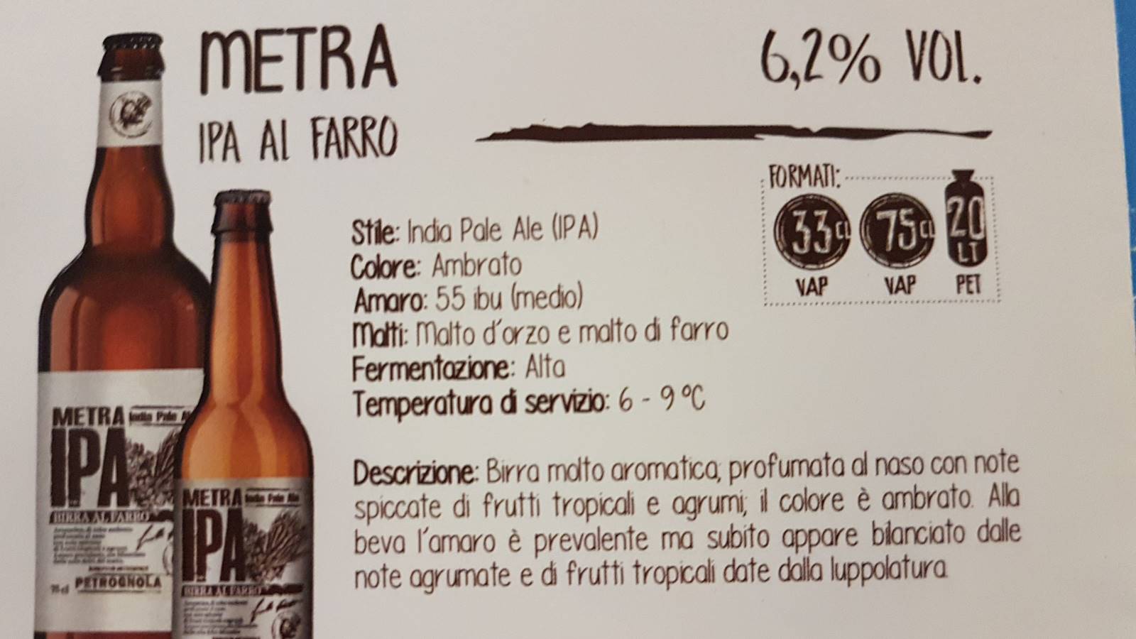 Birra artigianale METRA